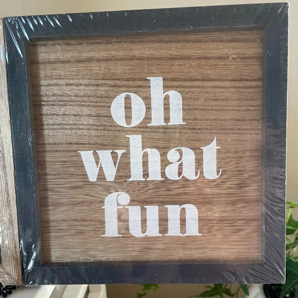 3 Square Wood Christmas Holiday Signs (Target Brand)